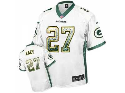 Nike Green Bay Packers #27 Eddie Lacy White Jersey(Elite Drift Fashion)