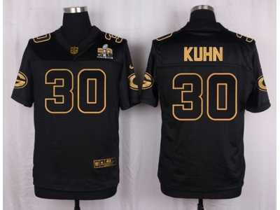 Nike Green Bay Packers #30 John Kuhn Black Pro Line Gold Collection Jersey(Elite)