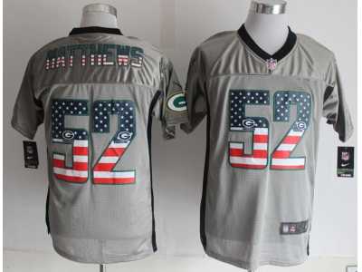 Nike Green Bay Packers #52 Matthews Grey Jerseys(USA Flag Fashion Shadow Elite)