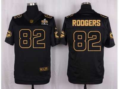 Nike Green Bay Packers #82 Richard Rodgers Black Pro Line Gold Collection Jersey(Elite)