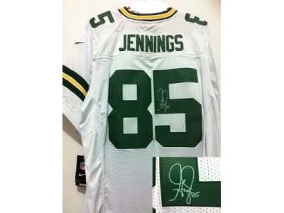 Nike Green Bay Packers #85 Greg Jennings white Jerseys(Signed Elite)