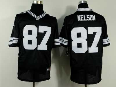 Nike Green Bay Packers #87 Jordy Nelson Black Jerseys(Shadow Elite)