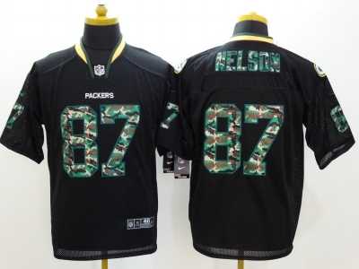 Nike Green Bay Packers #87 Jordy Nelson Black jerseys(Elite Camo Fashion)
