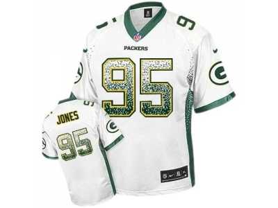 Nike Green Bay Packers #95 Datone Jones White Jersey(Elite Drift Fashion)
