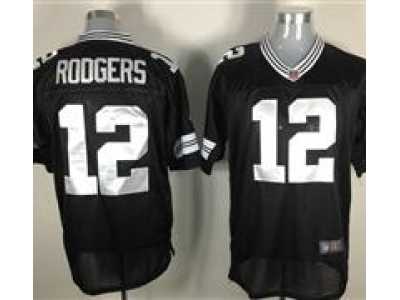 Nike NFL Green Bay Packers #12 Aaron Rodgers black Elite jerseys