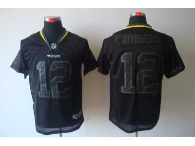 Nike NFL Green Bay Packers #12 Aaron Rodgers black Jerseys[Elite lights out]