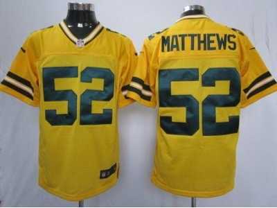 Nike NFL Green Bay Packers #52 Clay Matthews Yellow Elite jerseys