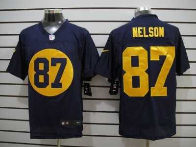 Nike NFL Green Bay Packers #87 Jordy Nelson Blue Jerseys(Elite)