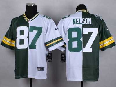 Nike Nike Green Bay Packers #87 Jordy Nelson green-white Jerseys(Splite Elite)