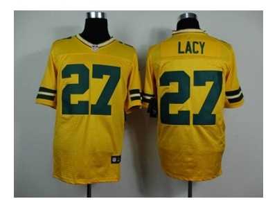 Nike green bay packers #27 lacy yellow jerseys[Elite]