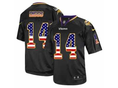 Men's Nike Minnesota Vikings #14 Stefon Diggs Elite Black USA Flag Fashion NFL Jersey