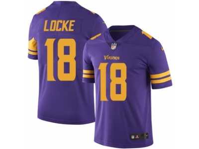 Men's Nike Minnesota Vikings #18 Jeff Locke Elite Purple Rush NFL Jersey