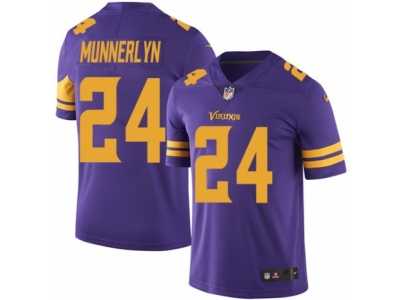Men's Nike Minnesota Vikings #24 Captain Munnerlyn Elite Purple Rush NFL Jersey