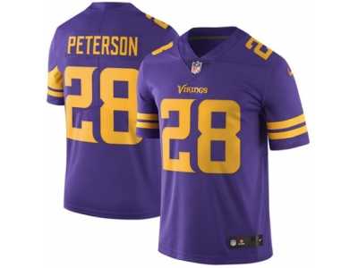 Men's Nike Minnesota Vikings #28 Adrian Peterson Elite Purple Rush NFL Jersey