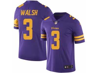 Men's Nike Minnesota Vikings #3 Blair Walsh Elite Purple Rush NFL Jersey