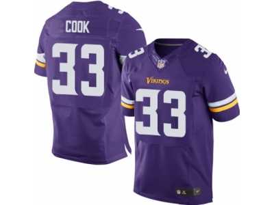 Men's Nike Minnesota Vikings #33 Dalvin Cook Elite Purple Team Color NFL Jersey