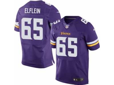 Men\'s Nike Minnesota Vikings #65 Pat Elflein Elite Purple Team Color NFL Jersey