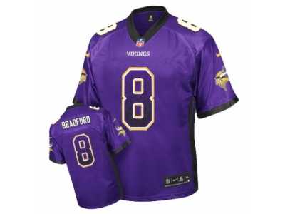 Men's Nike Minnesota Vikings #8 Sam Bradford Elite Purple Drift Fashion NFL Jersey