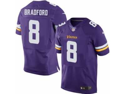 Men's Nike Minnesota Vikings #8 Sam Bradford Elite Purple Team Color NFL Jersey