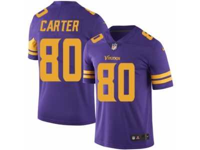 Men's Nike Minnesota Vikings #80 Cris Carter Elite Purple Rush NFL Jersey