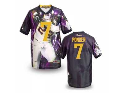Minnesota Vikings #7 PONDER Men Stitched NFL Elite Fanatical Version Jersey-3