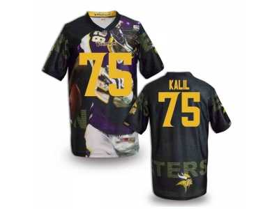 Minnesota Vikings #75 KALIL Men Stitched NFL Elite Fanatical Version Jersey-5