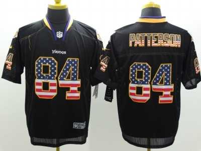 Nike Minnesota Vikings #84 Cordarrelle Patterson Black Jerseys(USA Flag Fashion Elite)