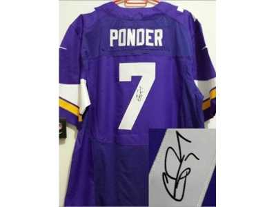 Nike jerseys minnesota vikings #7 christian ponder purple[Elite signature]