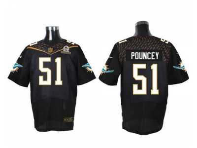 2016 Pro Bowl Nike Miami Dolphins #51 Mike Pouncey Black jerseys(Elite)
