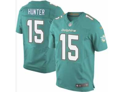 Men's Nike Miami Dolphins #15 Justin Hunter Elite Aqua Green Team Color NFL Jersey