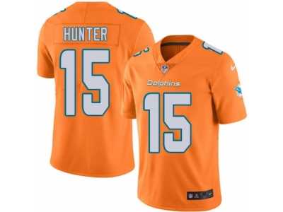 Men\'s Nike Miami Dolphins #15 Justin Hunter Elite Orange Rush NFL Jersey