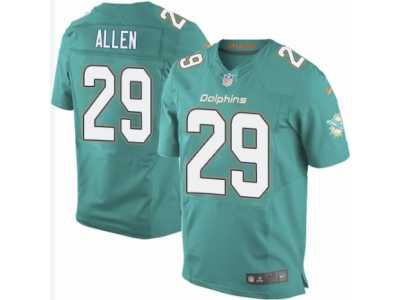 Men's Nike Miami Dolphins #29 Nate Allen Elite Aqua Green Team Color NFL Jersey