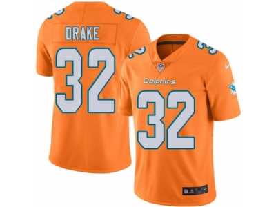 Men's Nike Miami Dolphins #32 Kenyan Drake Elite Orange Rush NFL Jersey