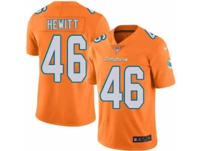 Men's Nike Miami Dolphins #46 Neville Hewitt Elite Orange Rush NFL Jersey