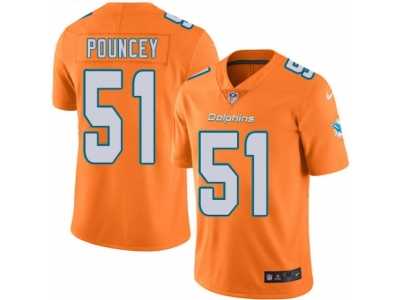 Men's Nike Miami Dolphins #51 Mike Pouncey Elite Orange Rush NFL Jersey