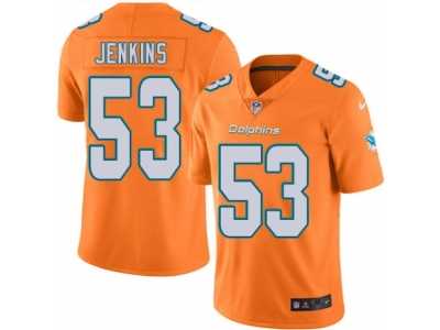 Men\'s Nike Miami Dolphins #53 Jelani Jenkins Elite Orange Rush NFL Jersey