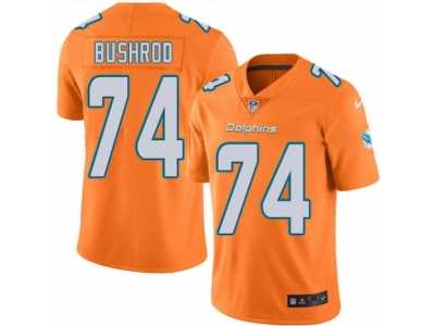 Men's Nike Miami Dolphins #74 Jermon Bushrod Elite Orange Rush NFL Jersey