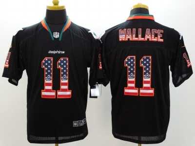 Nike Miami Dolphins #11 Mike Wallace Black Jerseys(USA Flag Fashion Elite)