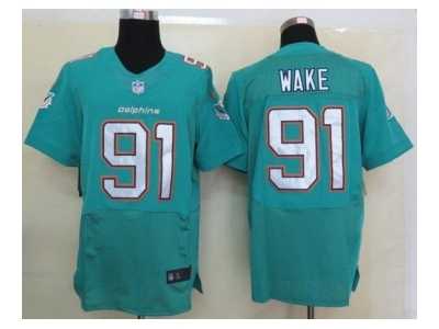 Nike Miami Dolphins #91 Cameron Wake Aqua Green Jersey(Elite)