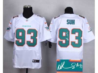 Nike Miami Dolphins #93 Ndamukong Suh white jersey(Elite)(Signature)