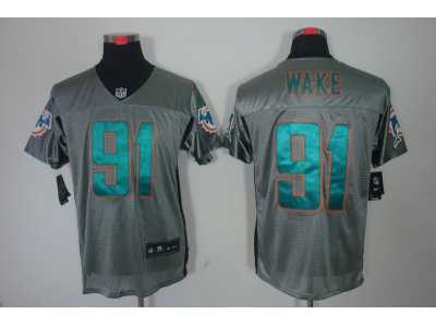 Nike NFL Miami Dolphins #91 wake grey jerseys[Elite shadow]