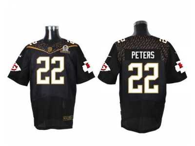 2016 Pro Bowl Nike Kansas City Chief #22 Marcus Peters Black jerseys(Elite)