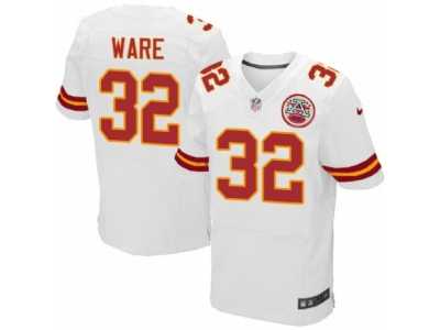 Men's Nike Kansas City Chiefs #32 Spencer Ware Elite White NFL Jersey