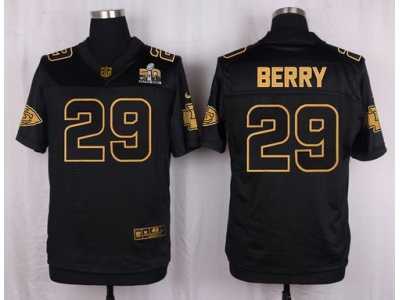 Nike Kansas City Chiefs #29 Eric Berry Black Pro Line Gold Collection Jersey(Elite)
