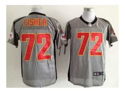 Nike Kansas City Chiefs #72 Eric Fisher grey jerseys[Elite shadow]