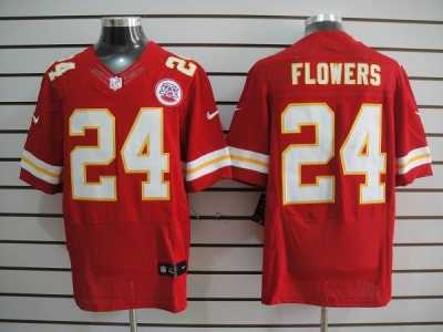 Nike NFL Kansas City Chiefs #24 Flowers Red Elite Jerseys