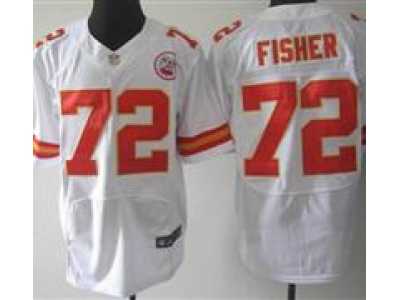 Nike NFL Kansas City Chiefs #72 Eric Fisher White Jerseys(Elite)