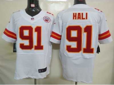 Nike NFL Kansas City Chiefs #91 Hali White Elite Jerseys