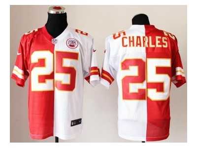 Nike jerseys kansas city chiefs #25 charles white-red[Elite split]
