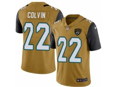 Men's Nike Jacksonville Jaguars #22 Aaron Colvin Elite Gold Rush NFL Jersey
